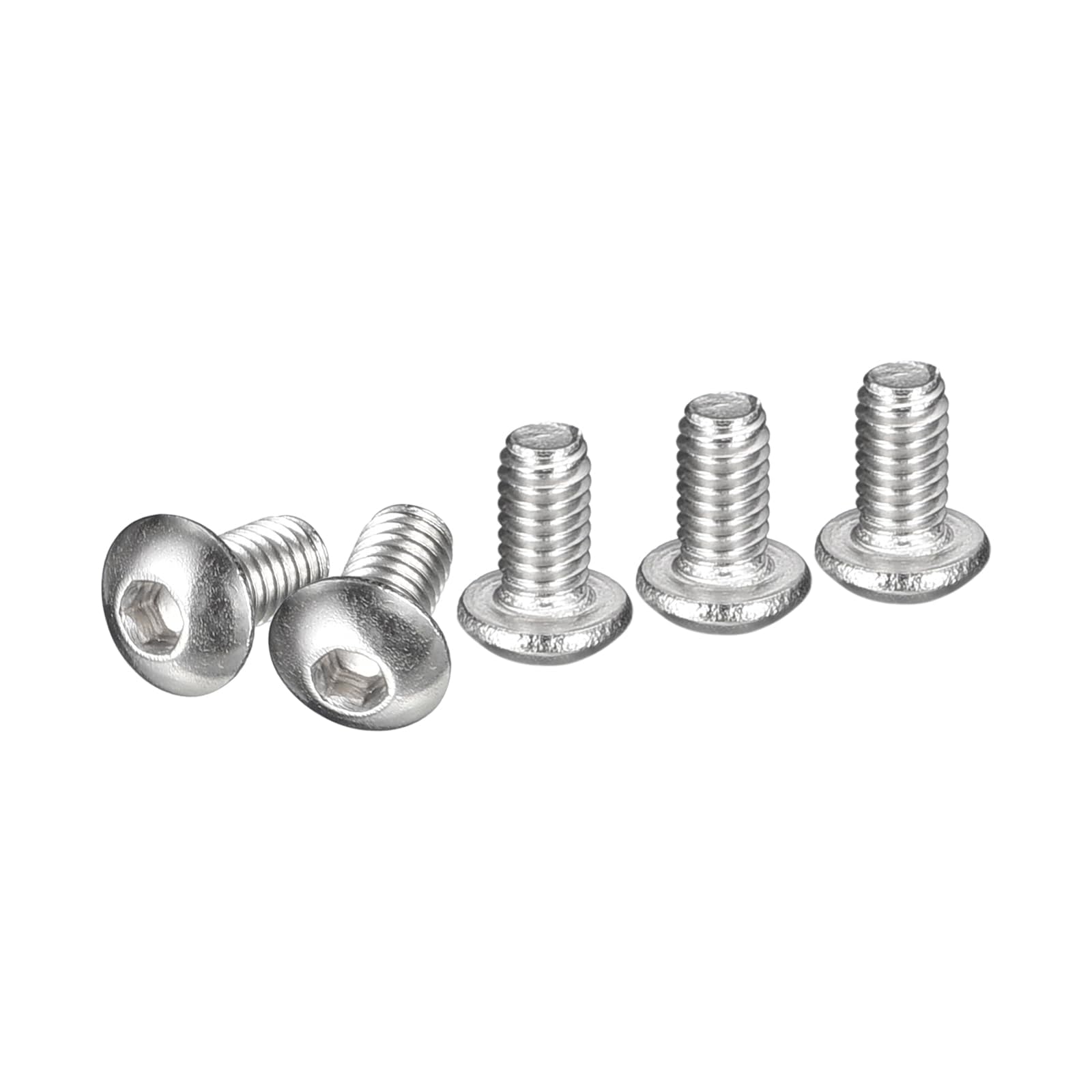 TA-VIGOR 50Pcs M2.5 x 5mm 304 Stainless Steel Button Head Hex Socket Cap Screws, Flanged Button Bolts Nuts Hex Drive Fastener for Machine