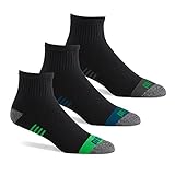 Prince Men's Performance Plus Quarter, Black Assortment, Sock Size: 10-13/Shoe Size:9-11