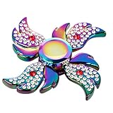 Tiean Rainbow Aluminum Metal Tri Hand Finger Spinner Fidget EDC Desk Toy Gyro