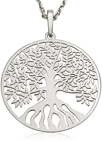 Sterling Silver Tree of Life Pendant Necklace 18'' Solid 925 Silver Chain