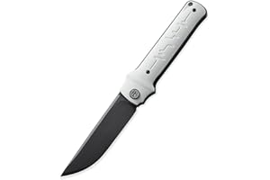 Petrified fish PFB04 Tena Folding Knife, 3.82" D2 Steel Black Stonewashed Blade G10 Handle Pocket Folding knife for EDC Camping Outdoor (White Black Stonewashed)