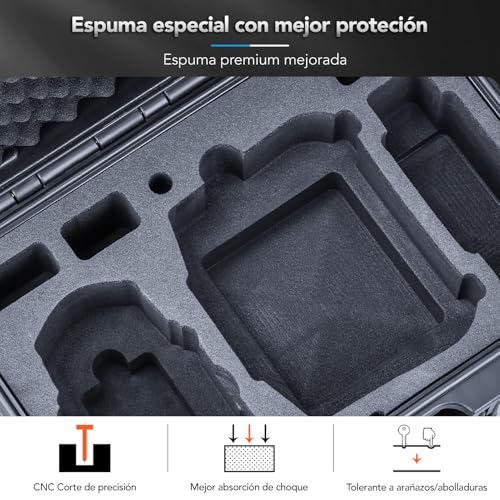 Lykus Titan MM410 Maletín/Estuche/Case rígido impermeable (Negro) para DJI Mini 4 Pro/Mini 3/Mini 3 Pro y DJI RC 2/RC/RC-N2 Combo, admite 7 baterías y cordón RC [Solo Estuche]