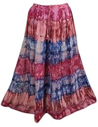 Womens Long Skirt Vintage Tie Dye Flirty Boho Summer Built for Brilliance A-Line Skirt S/M/L