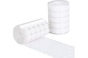 MYUREN White Self Adhesive Dots 500pcs(250 Pairs) 1" Diameter Hook and Loop Dots Taps for School, Office