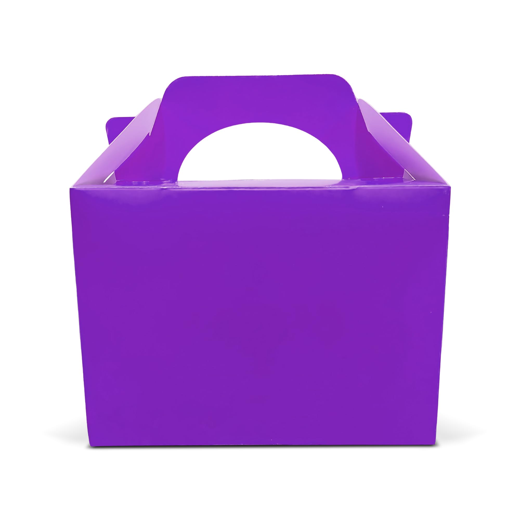Lotus 20 x Children/Kids Plain Coloured Party Boxes Carry Food Meal Fun Picnic Birthday Wedding Favour/Baby Shower Party Halloween Trick or Treat Box Loot Bag (Purple)