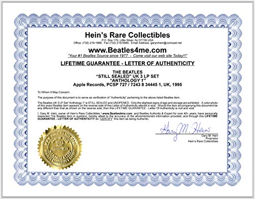 6 Beatles+Vinyl+Record+Certificate+Authenticity