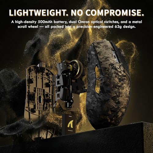 ATTACK SHARK X11 ULTRA Wireless Gaming Mouse With C06 Ultra LED Cable, Carbon Fiber, 54L15 MCU, PAW3950MAX Sensor, Super Light 63g, 8000Hz, BT/2.4G Wireless/Wired, 42000 DPI