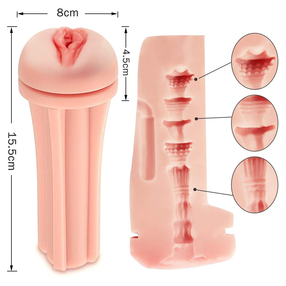 Elektrischer Masturbator Cup Automatischer Masturbieren Mann Realistische Vagina 3D Strucktur Manuelle Cup-Masturbatoren mit Sexy Stimme Sexspielzeug für Männer Erotik mit 10 Vibrationsmodi