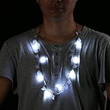 Fun Central G506, 1 Pc, 34 Inches LED Ghosts Necklace, LED Light Up Necklace, Flashing Halloween Necklace, Flashing Ghost Necklace