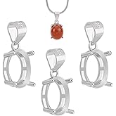 PH PandaHall 925 Sterling Silver Blank Bezel Pendant Trays Bezel Frame Tray Setting Pendant for DIY Jewelry Crafts Making
