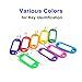 ILIKE 45 Pack Tough Plastic Key Tags Luggage ID Labels Keyring Keychain with Split Ring and White Label Window Assorted Colors