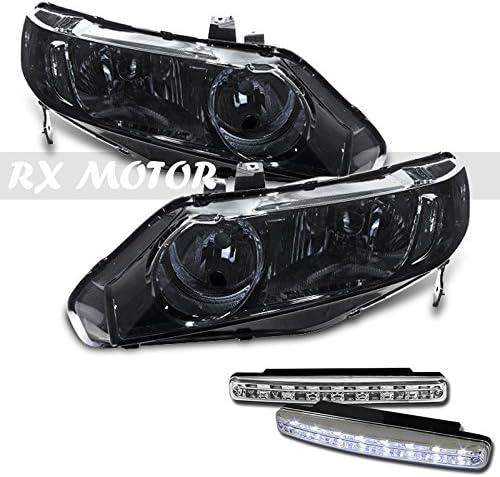 RXMOTOR HONDA CIVIC HEADLIGHT REPLACEMENT LAMPS SEDAN + DRL LED FOG LIGHTS NEW