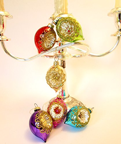 Dimpled Glass Baubles Boxed Set Of Jewel Coloured Christmas Tree