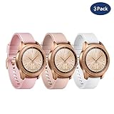 YiJYi Compatible for Samsung Galaxy Watch (42mm) Bands, 20mm Silicone Strap Sports Replacement Wristband Large Small for Galaxy Watch 42mm SM-R810/SM-R815,Gear Sport (3pcs Pack-A, Small(6