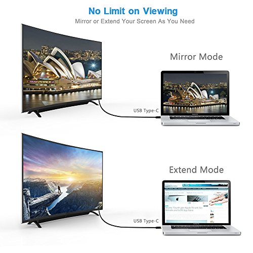 USB-C to DVI Adapter Cable 6FT ,LANBO USB 3.1 Type C (Thunderbolt 3 Compatible) to DVI Cable for 2017 MacBook Pro/Samsung Galaxy S8 and More