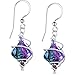 Body Candy Spiral Dichroic Glass Dangle Earrings Created with Swarovski Crystals