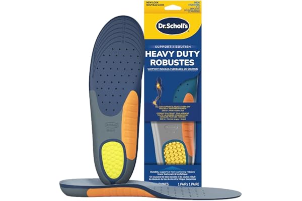 Dr. Scholl's Heavy Duty Support Insole Orthotics, Big & Tall, 200lbs+, Wide Feet, Shock Absorbing, Arch Support, Distributes
