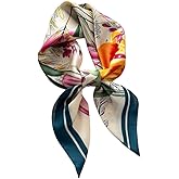 WaJuemy Silk Feeling Hair Scarf Bandanas for Women 27.5" Square Lightweight Satin Head Scarves Neck Sleeping Headscarf Wrap