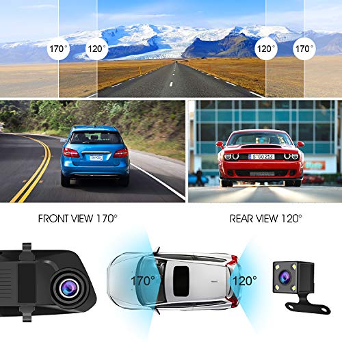 SUAOKI 1080p Full-HD Car DVR With HD Rear-View Camera for Parking Assistance Comes With Crisp 5-Inch Touch Screen Display Supports G-Sensor, Loop Recording, 128GB Storage Room(SD Card Not Included) - Thumbnail 3