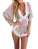 Genluna Sexy Women Lace V-neck Strapless Chiffon Rompers Jumpsuit