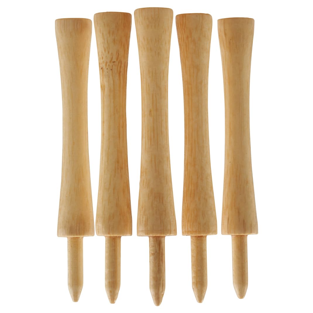 100 PCS Bamboo Golf Tees | Multiple Colours & Sizes | Eco Friendly & Sustainable Bamboo Golf Tees (83mm Castle Natural) — image 1