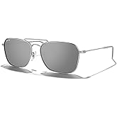 MERRY'S Retro Metal Square Aviator Polarized Sunglasses for Men Women S6028
