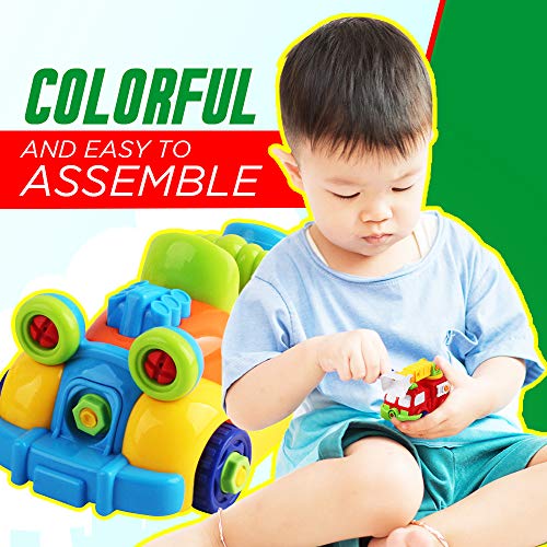 WolVol 97-Piece Take-A-Part Building Vehicles Set - Toddler Assembly STEM Toy - Take Apart for Boys & Girls - Screwdriver Included - Airplane, Car, Fire Truck, Motorcycle, Train, - Educational - Thumbnail 5