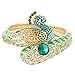 EVER FAITH Women's Austrian Crystal Enamel Adorable Animal Peacock Bangle Bracelet Multicolor Gold-Tone