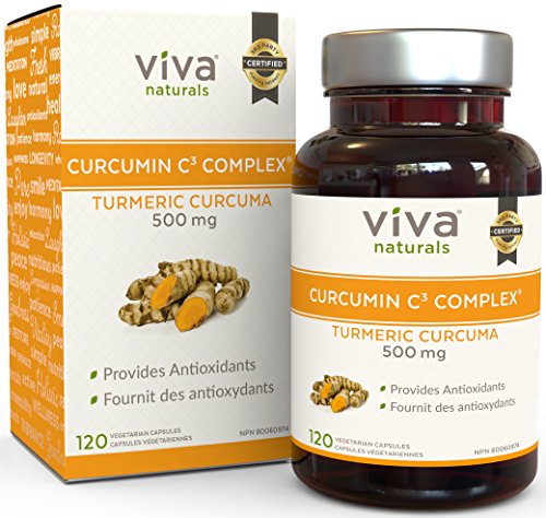 Viva Naturals Non-GMO Turmeric Curcumin C3®, 500 mg, 120 Vegetarian Capsules, Includes BioPerine® to be 2,000% More Bioavailable Viva Naturals Non-GMO Turmeric Curcumin C3®, 500 mg, 120 Vegetarian Capsules, Includes BioPerine® to be 2,000% More Bioavailable
