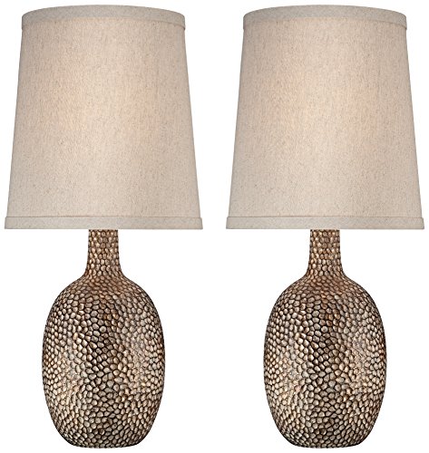 Chalane Hammered Antique Bronze Table Lamp Set of 2