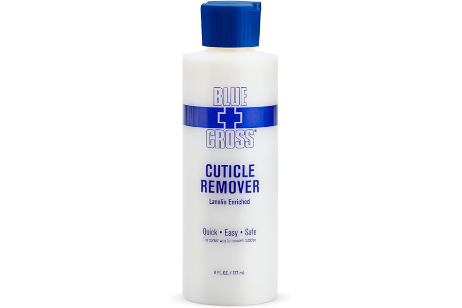 Cuticle Remover & Softener Liquid for Nails – Blue Cross Professional Nail Care with Lanolin, Hydrating Treatment for Dry Cuticles & Hangnails, Made in USA, 6oz