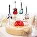 TINKSKY Guitar Cupcake Toppers Musical Instrument Shape Cupcake Decorating Tools for Party Supplies 24pcs