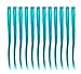 SWACC 12 Pcs Straight One Color Party Highlights Clip on in Hair Extensions Colored Hair Streak Synthetic Hairpieces (Teal Blue)thumb 4