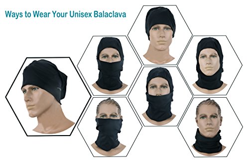 Trailside Supply Co. Windproof Ski Mask Cold Weather Face Mask Motorcycle Balaclava Hood Black