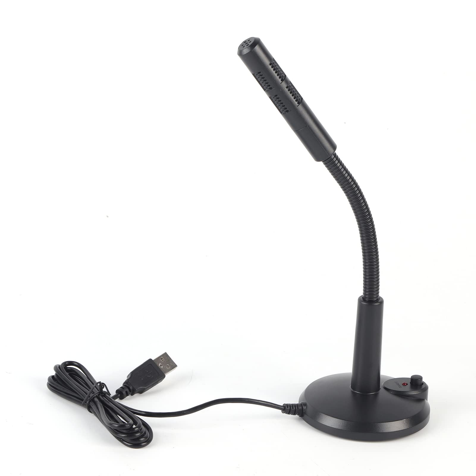 Joyzan USB Computer Microphone, Desktop Gooseneck Omnidirectional Microphone Plug and Play Condenser PC Mic Accessory for Laptop Recording Online Chatting Video Conferences Lectures Professional