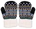 Arctic Paw Kids Winter Gloves - 3 Pairs Sherpa Lined Knit Mittens for Boys, Black+Fair Isle/Black+Fair Isle/Blue