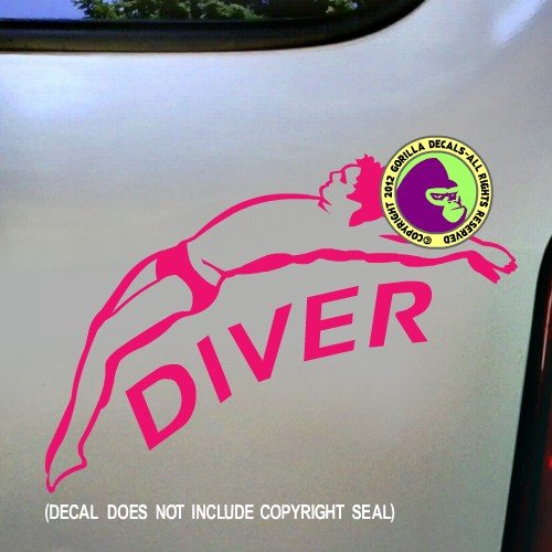 DIVER MALE Springboard Vinyl Decal Sticker E