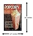 UNiQ Designs POPCORN ADMIT ONE Media Room Decor Tin Signs Theater Sign - Movie Room Decor Accessories - Film Decor - Home Movie Theater Decor - Movie Reel Wall Decor - Vintage Movie Decor 16x12