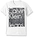 Calvin Klein Boys' Short Sleeve Legacy Graphic Crew Neck T-shirt, White D4059, 10-12