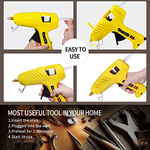Joypea Hot Glue Gun with LED Light,60/100W Full Size Dual Power High Temp Heavy Duty Melt Glue Gun Kit,Including 10pcs Glue Sticks for DIY, Decoration, Crafts, Household