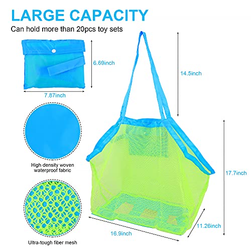 REEMTOO Large Mesh Beach Bag, Beach Toy Bag, Mesh Bag for Beach Toys