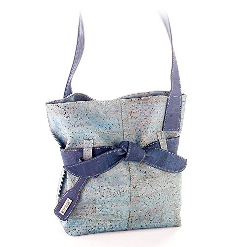 Artelusa Cork Handbags. Natural Cork Big Bow Shoulder Bag Made in Portugal.