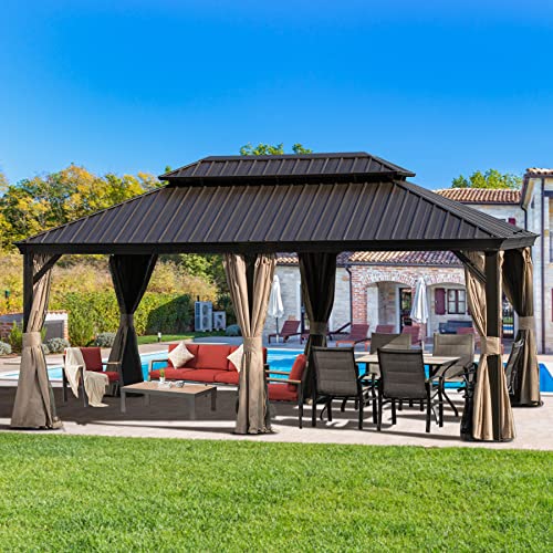 Domi Outdoor Living 12’ x 20’ Gazebo, Outdoor Aluminum Frame Canopy