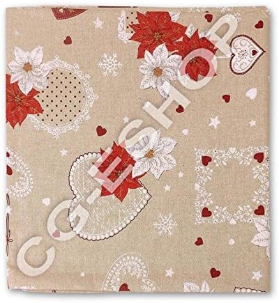 Confezioni Giuliana Square 4 Seater Tablecloth 140 x 140 Modern Christmas Star Red