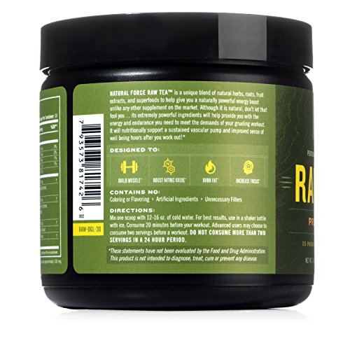 Natural Pre Workout Powder, Raw Tea Original Flavor Best