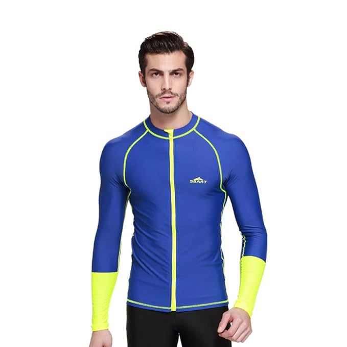 EUCoo_ Wetsuit Eucoo Herren Surfjacke Mantel Neopren ReißVerschluss Qualle Strandurlaub Sonnencreme Wassersport Taucheranzug