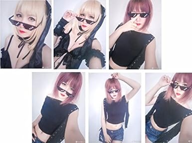 Amazon Co Jp Kuqi クキ モザイクサングラス イタズラ葉巻タバコ セット メガネ レンズあり 樹脂 3格 ブラック ホビー