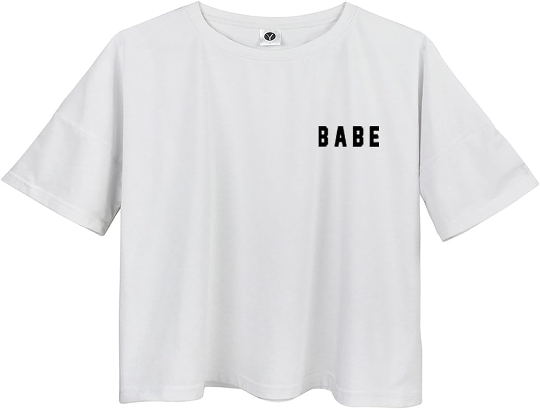 YITAN Women's Fashion Funny Tees Graphic Loose T Shirt Cute ...