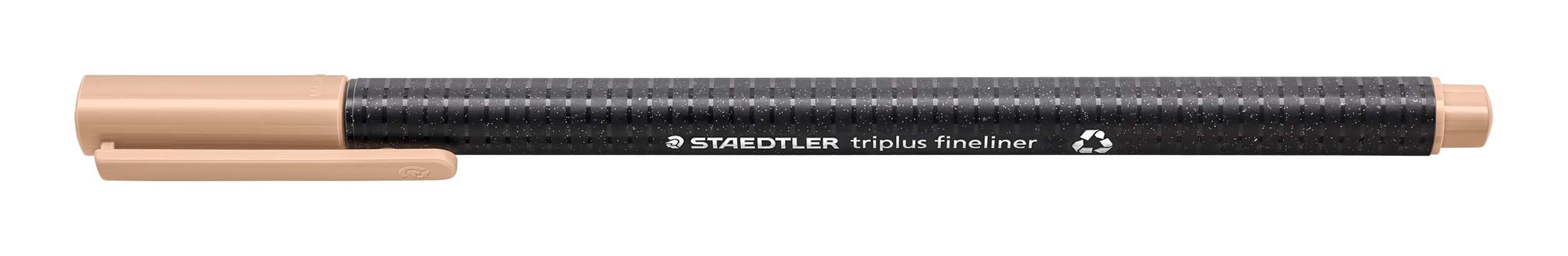 STAEDTLER Triplus 334-450 Fineliner Pen Ergonomic Triangular Shape High Quality Superfine Tip Line Width 0.3 mm Set of 10 Sand