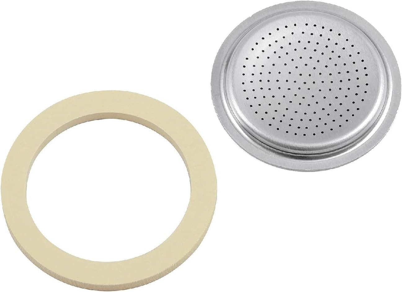 Bialetti Ricambi, Includes 1 Gasket and 1 Plate, Compatible with Moka Express 2 cups and Moka Induction